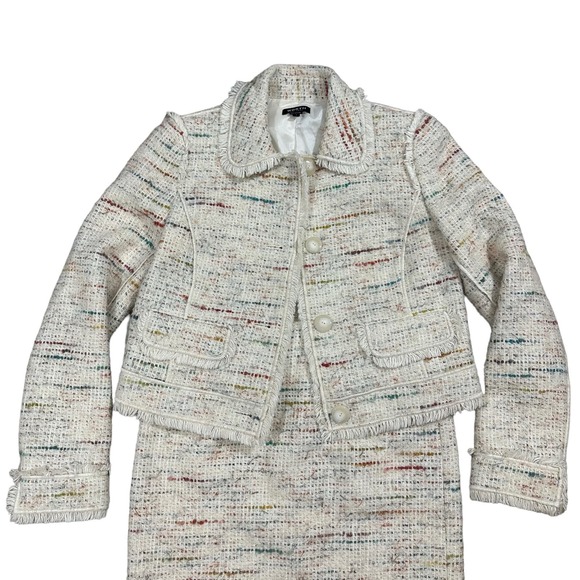 Worth NY Tweed and Glitter Blazer and Skirt Suit Set - Picture 2 of 8